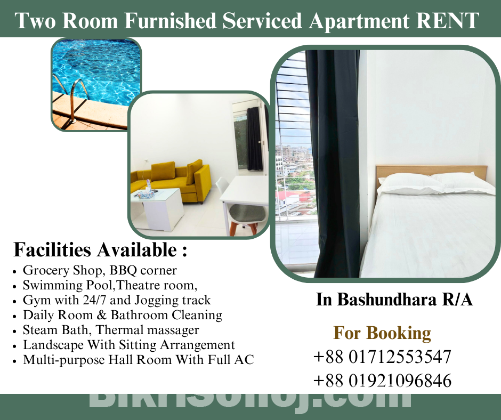 2 Room Furnished Apartment RENT In Bashundhara R/A.